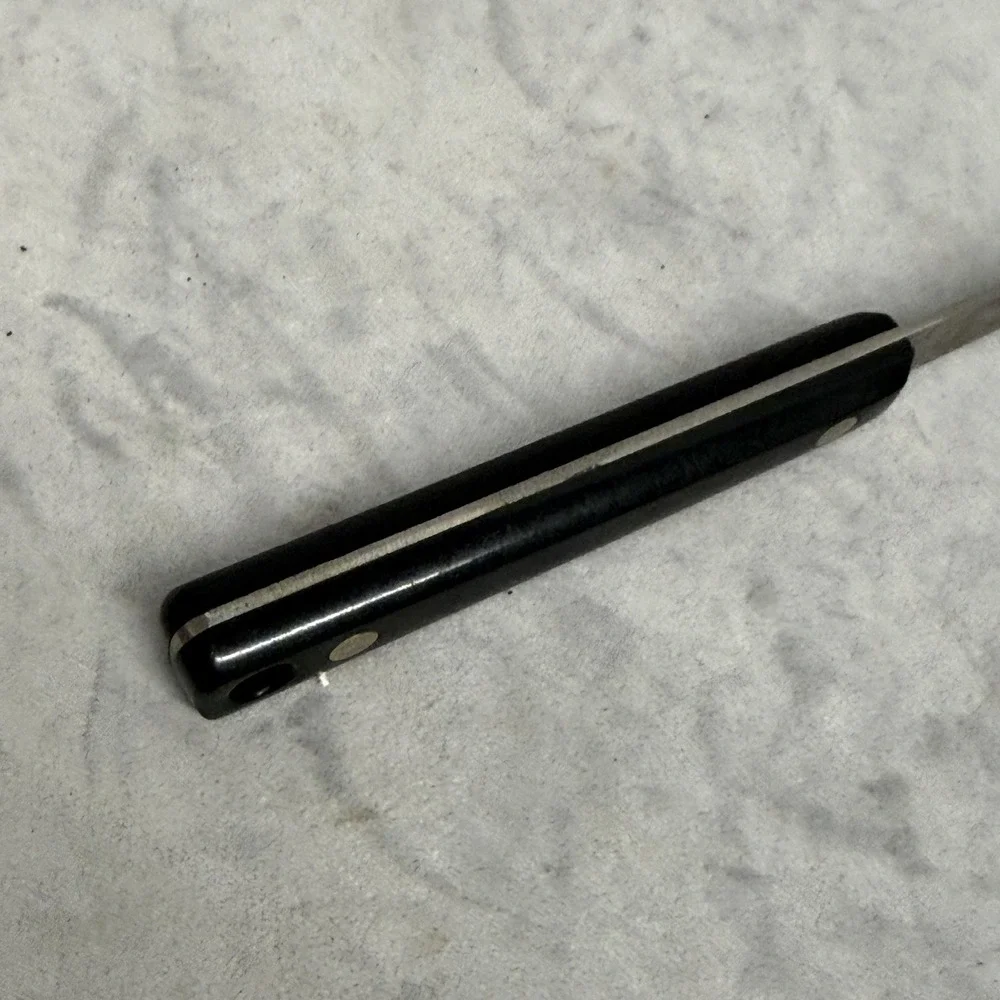 Vintage EKCO Carving Fork Stainless Steel Black Handle USA Roast Kitchen Utensil